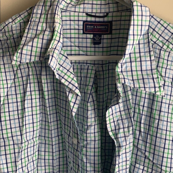 Steve & Barry's Other - Blue & Green Plaid Button Down